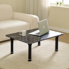 아이캔컴퍼니 국내생산 LPM 4단 높이조절 베이직 접이식 테이블, 블랙마블