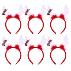 Party09 白色魯道夫鈴鐺髮箍, 混合顏色, 6個