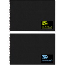 YOUNGART 黑色專家素描本+貼紙 隨機出貨, 5開, 2組