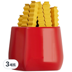塑膠盒 + 薯條密封夾 12入組, 3套, 紅色 + 黃色