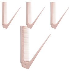 Toolif 折疊式尖尾梳, 4個, 粉紅色