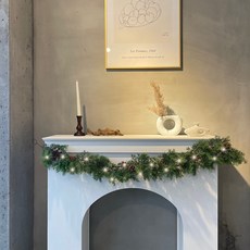 聖誕松果藤條裝飾+燈串組, 混色, 1組