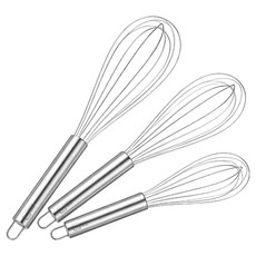 키친켓 베이킹 스텐 거품기 3종세트, 실버, 1세트