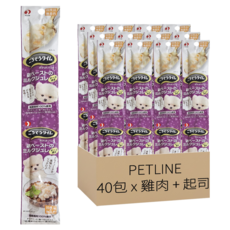 PETLINE 盛宴犬用口袋包, 雞肉 + 起司, 25g, 40包