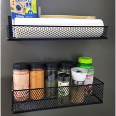 Home&A 超大型鐵製磁吸置物架 雙層組, 1套, 黑色