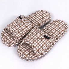 LIFE LANCE 3層氣墊樓層噪音棉拖鞋, 1組, 棕色