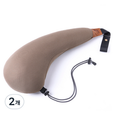 Ez2mk 레볼루션 차량용 수면 베개 쿠션 MS-250, 브라운, 2개