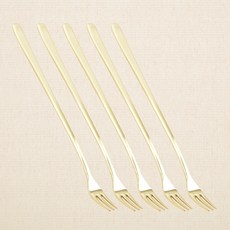 Willive 韓國製 304不鏽鋼 Cella 鈦金餐具, 5個, 鈦金長茶叉