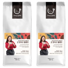 티타임커피 굿초이스 블렌드 원두커피, 1kg, 2개, 홀빈(분쇄안함)