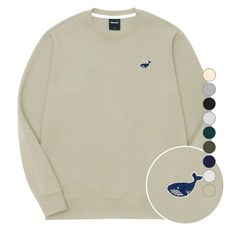 옥스타 남녀공용 미니 웨일 자수 특양면 맨투맨 3SSP016