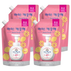 아이깨끗해 항균 폼 핸드솝 리필 레몬향, 600ml, 4개