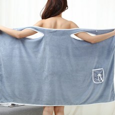 Bomari 絲絨柔軟浴袍毛巾, 1個, 藍色