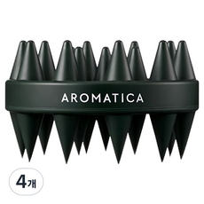AROMATICA 雙效頭皮洗髮梳, 黑色, 4個