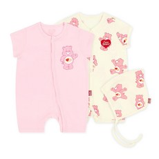 Care Bears 嬰幼兒有機棉連身衣2件+帽子組