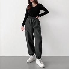 jalbba jean 女款刷毛版防風工裝束口褲
