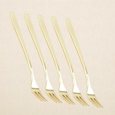 HAEMO Willive 韓國製造 304不鏽鋼 Cella 鈦金餐具, 5個, 鈦金茶叉 中