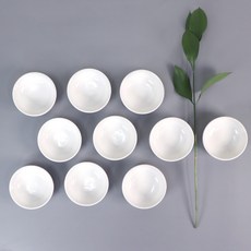 HappyJung 醬料碗 圓形 1格, 白色, 10個