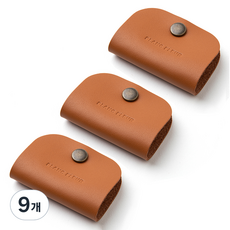 블랑플뢰르 소가죽 라운드 전선 이어폰 홀더, 탄색, 9개