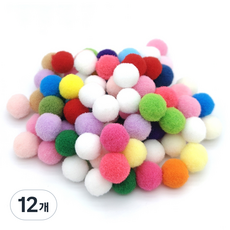 DIY 꾸미기 만들기 컬러 믹스 고탄력 폼폼이 색방울 20mm 100p, 혼합색상, 12개