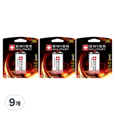 스위스밀리터리 알카라인 건전지 카드형 9V, 1개입, 9개
