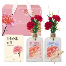 아스파시아 카네이션 디퓨저 핑크 200ml + 레드 200ml 선물세트, 1개, 양재꽃시장, 그린포레스트