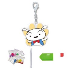 아이러브페인팅 DIY 보석십자수 키링 DIY CUBIC KEYRING, 흰둥이, 1개