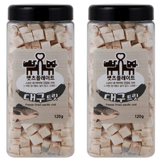 펫츠플레이트 반려동물 동결건조 간식, 대구트릿, 120g, 2개