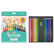 문화연필 삼각 점보 색연필, 12색, 1세트