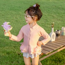 Starbean 女童可愛泳裝上衣 + 下裝 + 帽子套組