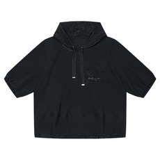 베스띠벨리 여성용 우븐 배색 반팔 후드 티셔츠 BKIBD1832