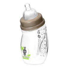 PUKU 藍色企鵝 寬口微笑玻璃奶瓶 母乳實感十字奶嘴, 透明, 240ml, 1個