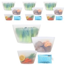 Casemaison優質矽膠混合夾鏈袋 S 500ml+M 1000ml+L 1500ml組, 4個