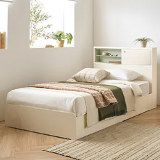 리바트 커먼베드 슬라이딩 도어형 침대 일반형 박스형 프레임 단품 방문설치, 그린 + 화이트도어