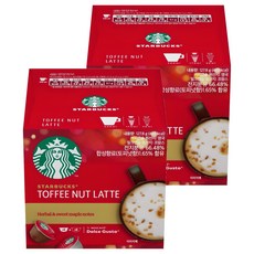 STARBUCKS 星巴克 太妃核果風味拿鐵 咖啡膠囊 5.5g 6顆入+牛奶膠囊 15.8g 6顆入, 127.8g, 1盒, 2盒
