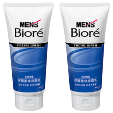 MEN's Biore 台灣公司貨 男性專用 深層柔珠洗面乳, 100g, 2條