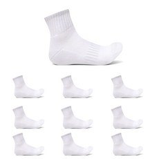 This is Baro 男性專用雙層毛圈運動短筒襪 10雙, 白色, 10個