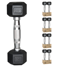 三次方 六角包膠啞鈴 fb007-0, 2.5kg, 8個