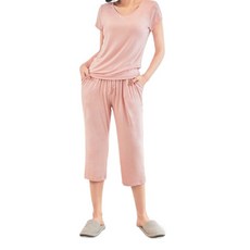 NEW FORCE Bra莫代爾附胸墊短袖七分褲套裝 居家服 柔軟舒適 親膚自然 鬆緊腰帶