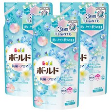 Bold 日本原裝進口 超濃縮衣物芳香洗衣精補充包 清爽花香 藍色, 400g, 3包