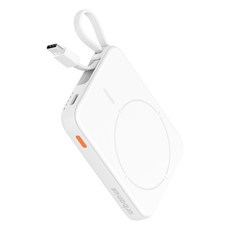 어반어스 PD 22.5W 맥세이프 고속충전 일체형 미니 보조배터리 5000mAh C타입, 화이트, UB-PA20MWCP05