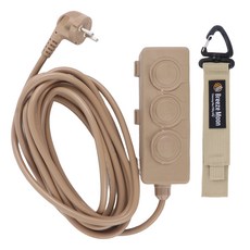 브리즈문 고용량 캠핑 리드선 3구 5m + 비너형 벨크로 스트랩 세트, 탄 베이지, 1세트