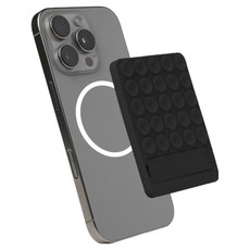대한 맥세이프 뽁뽁이 거치대 실리콘 흡착패드 6 x 7.5 cm, 딥 블랙, 1개