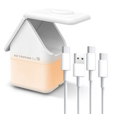 감성전자 4in1 무드등 고속 무선 충전기 C TO C + C TO USB 1m 케이블 2종 세트, 1개, 실버화이트