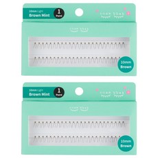 ccam bbak 人造束狀假睫毛 包裝版 10mm 1束, 2個, 棕色