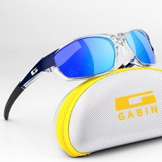 가빈 스타일호른 랩어라운드 스포츠 편광 선글라스 G108, C 6 투명 + 블루미러 렌즈(선글라스), 1개