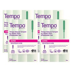 템포 내추럴 탐폰, 슈퍼, 16개입, 4개