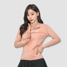 튜브트리 여성용 핑거홀 래쉬가드 상의 B6213, 살몬핑크