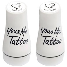 You & Me 紋身印章 新款 大號, 黑色情書, 2個