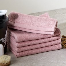 SOFT TOUCH 居家運動毛巾, 煙灰粉, 5個