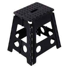 하비티 사각 휴대용 접이식 스툴 폴딩 의자 XL, 블랙, 1개